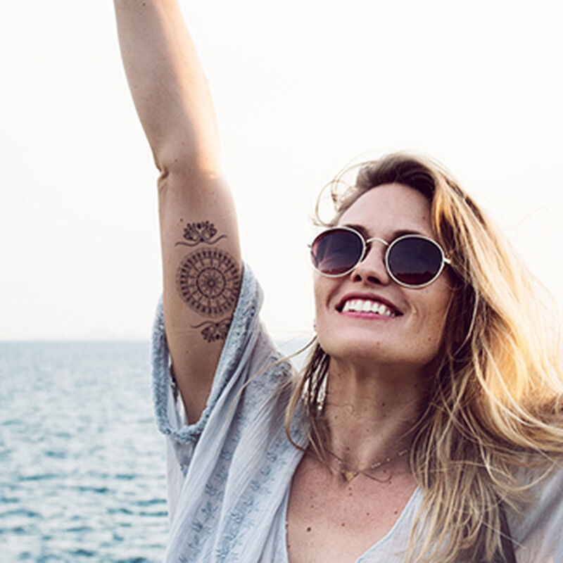 Henna Black mandala Traditional Temporary Tattoos