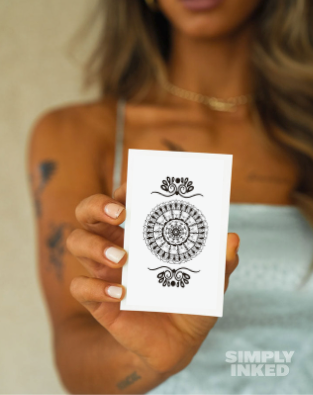 Henna Black mandala Traditional Temporary Tattoos