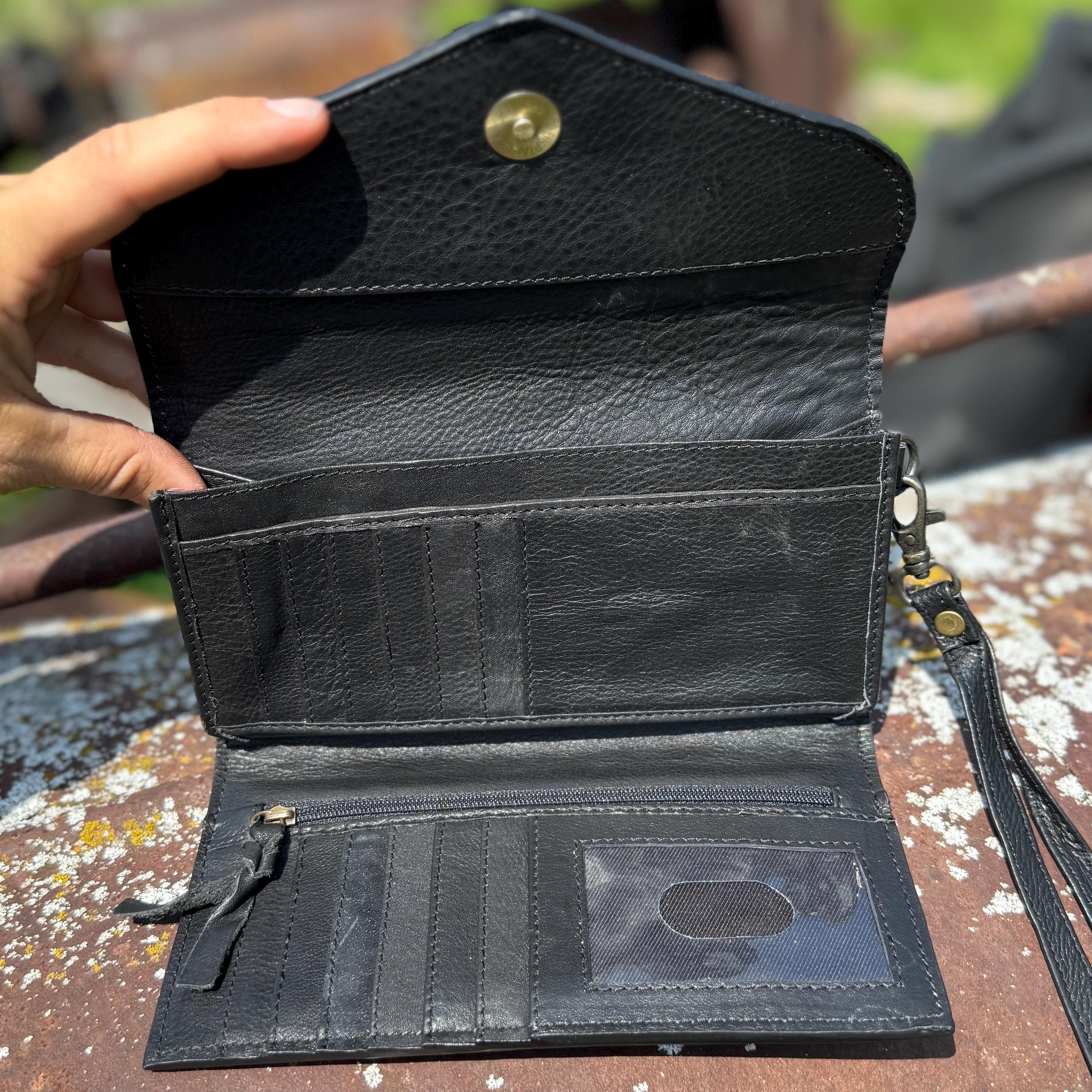 Genuine Western Cowhide Leather Purse and Clutch with Ace Cards and Dice painted details a Double B Wild Rags Exclusive