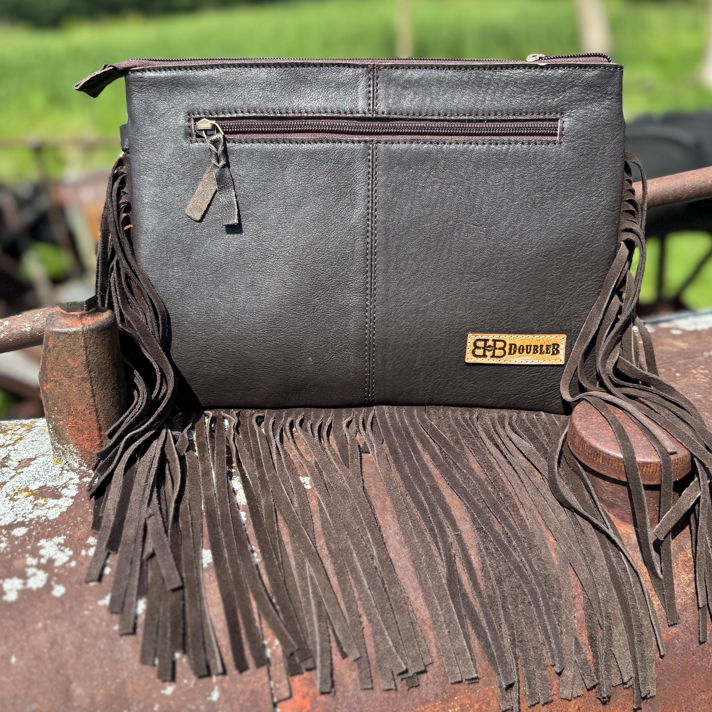 Genuine Western Cowhide Leather Purse and Clutch with Ace Cards and Dice painted details a Double B Wild Rags Exclusive