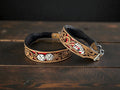 Handmade Western Leather Dog Collar: Cards & Dice Inlay