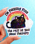 I’m Fucking Fine Kitty Sticker