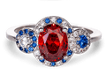 Red Oval America Ring