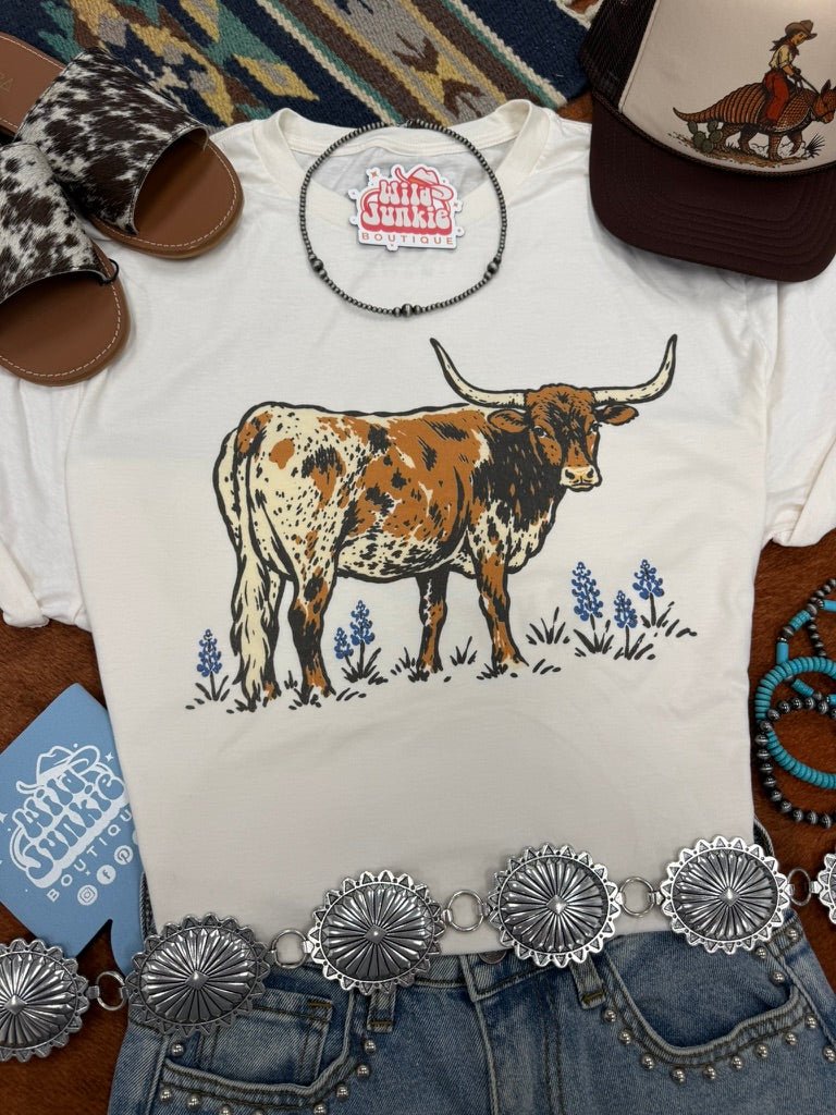 Texas Longhorn Bluebonnet Graphic Tee